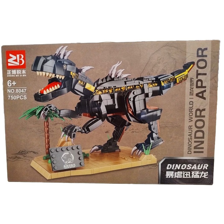 Set blocuri de constructie Dinozaur, Indor Aptor 750 piese cu baza 6+ ani