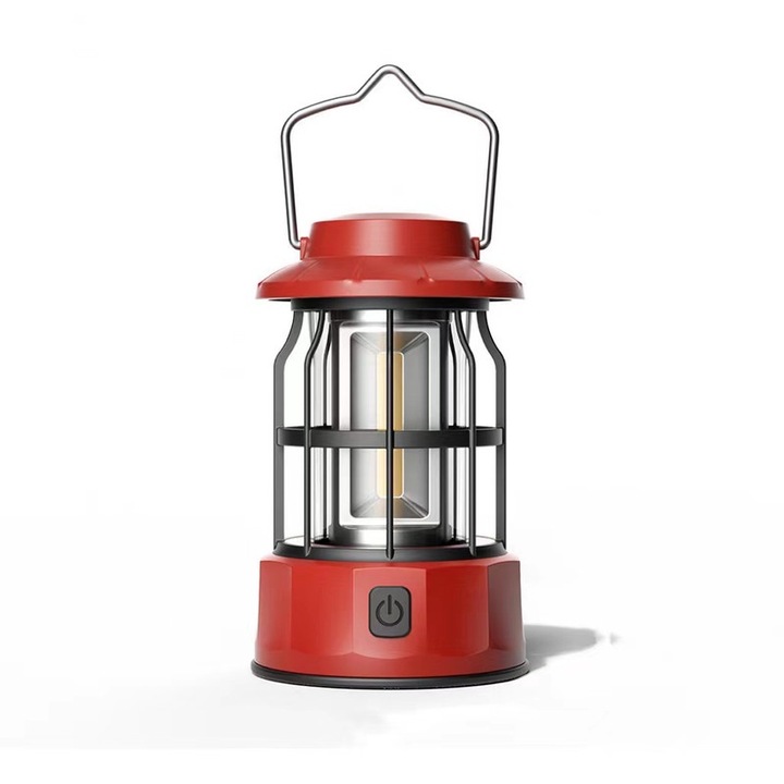 Lampa solara de camping, impermeabila, usoara, multifunctionala, rosu calduros