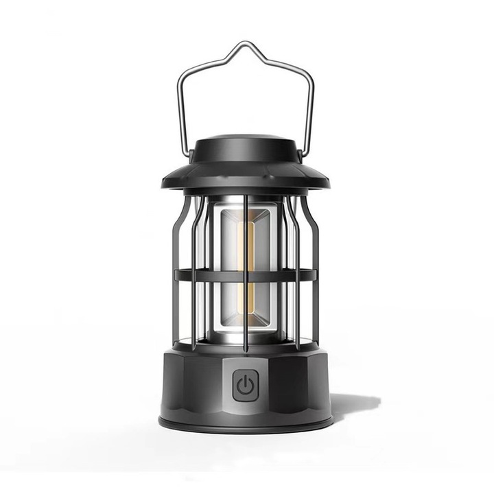 Lampa solara de camping, impermeabila, usoara, negru