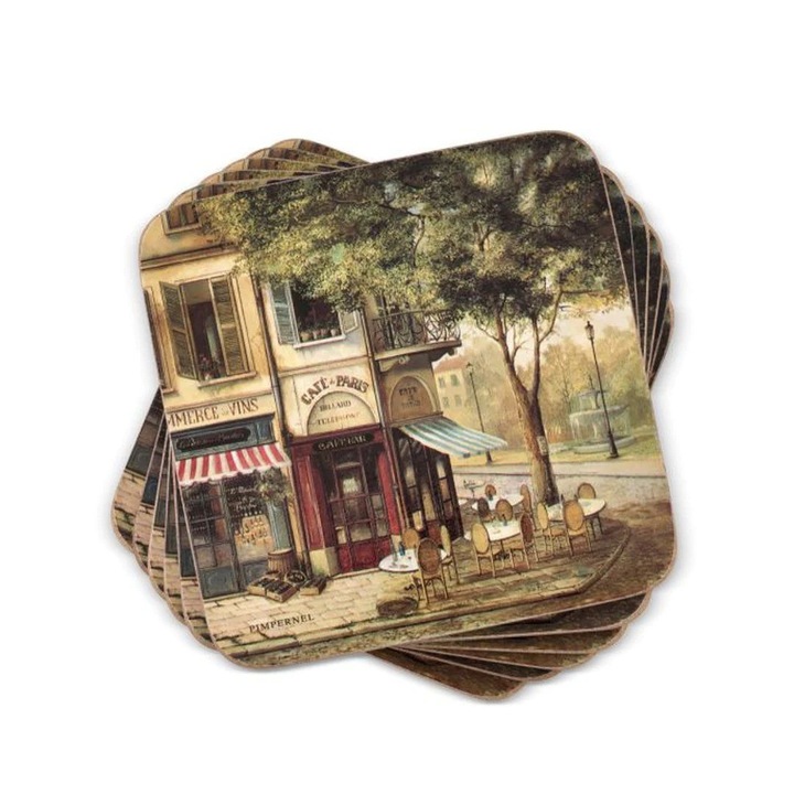 PIMPERNEL Parisian Scenes Set 6 Coasters 10.5 x 10.5cm