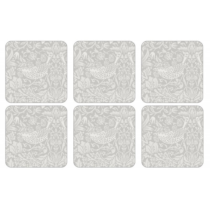 PIMPERNEL Pure Morris Strawberry Thief Morris & CO Set 6 Coasters 10.5 x 10.5cm