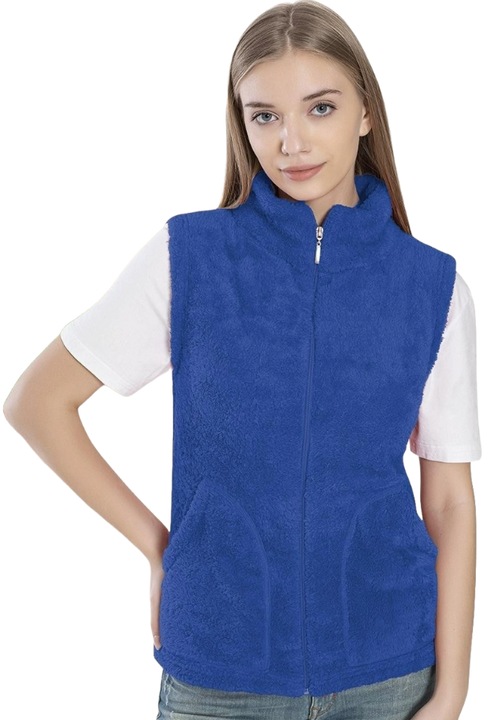 Női munkamellény UraMag Polar Line, zsebek és cipzár, kék, L