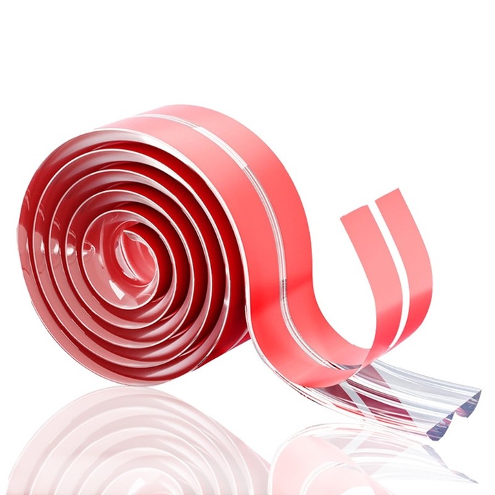 Banda anticoliziune pentru copii, silicon transparent, 1.5cmx2m