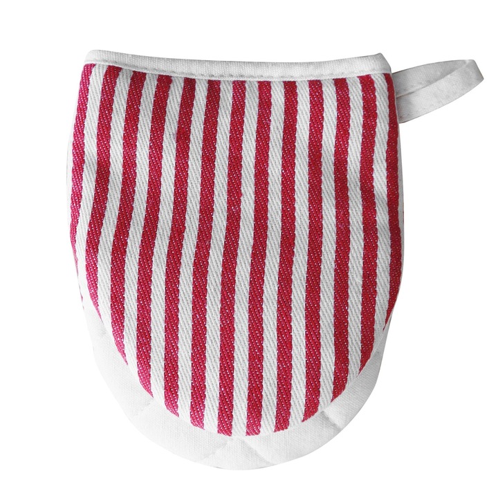 Mikrohullámú sütőkesztyű, pamut, csíkos mintás, hőálló, 18x13cm