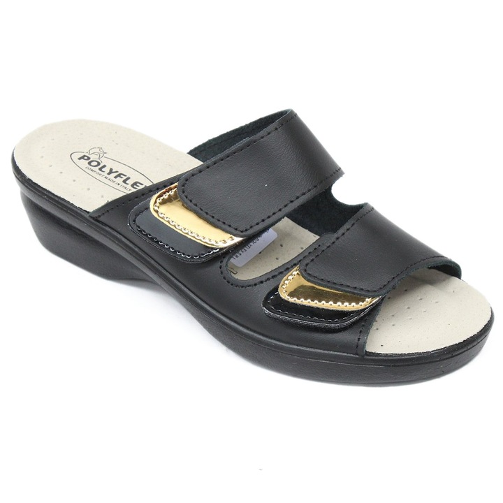 Polyflex Polyflex női tépőzáras bőr papucs 547936 07353