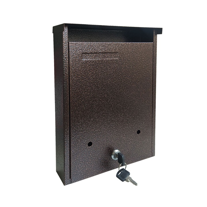 Kültéri postaláda, álló, 22x32 cm, záras, Rimini, bronz