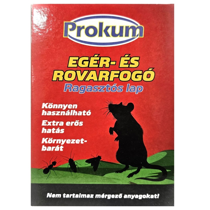 Capcană adezivă pentru șoareci și insecte, 16.5x12 cm