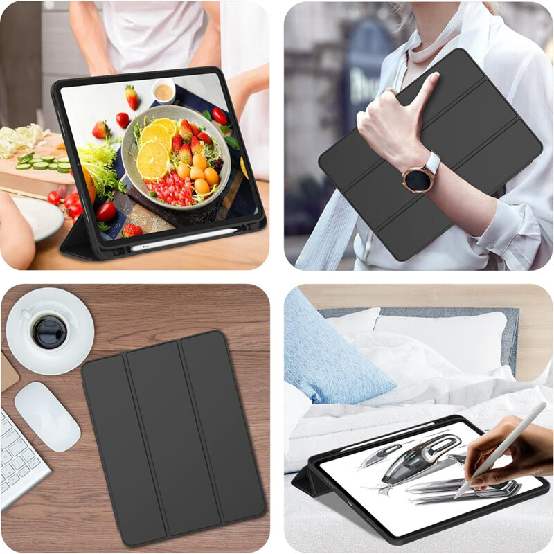 Husă de protecție flip cover Dali pentru tabletă, Flex Trifold, albastru deschis, 12.9"