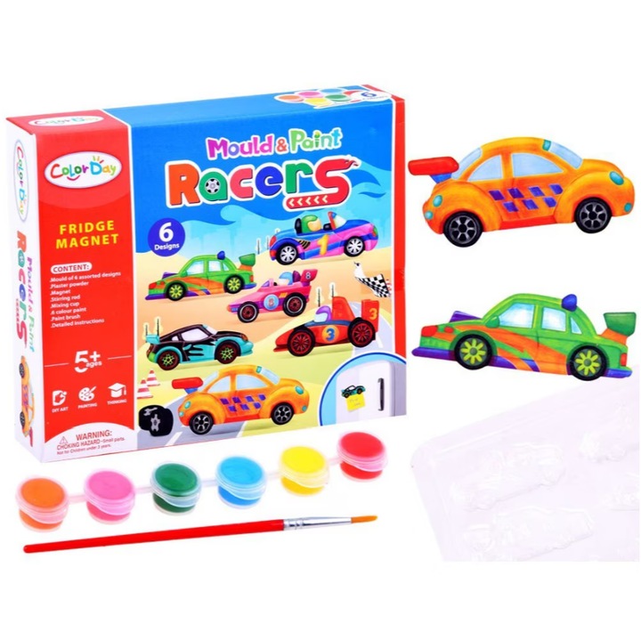 Set Ceramic de pictat magneti pentru frigider cu masinute