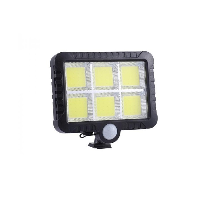 Proiector LED solar cu senzor de miscare si lumina alba, 10W, exterior