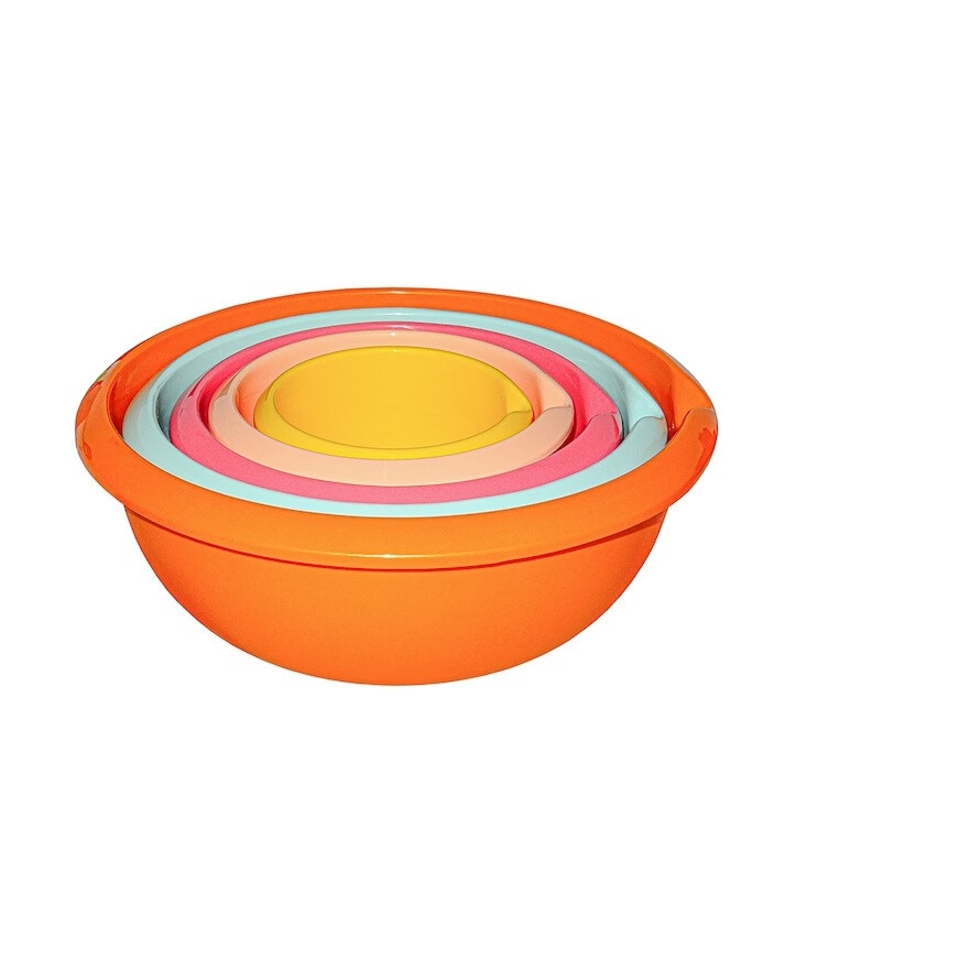 Agora Plast Set de 5 boluri de plastic Litri cioc multicolor, 4,5 litri