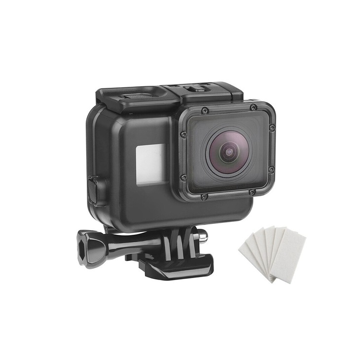 Подводен защитен калъф за Gopro Hero 5, Hero 6, Hero 7 Black / водоустойчива рамка / устойчив на удари, драскотини, прах, заедно с 6 ленти против замъгляване
