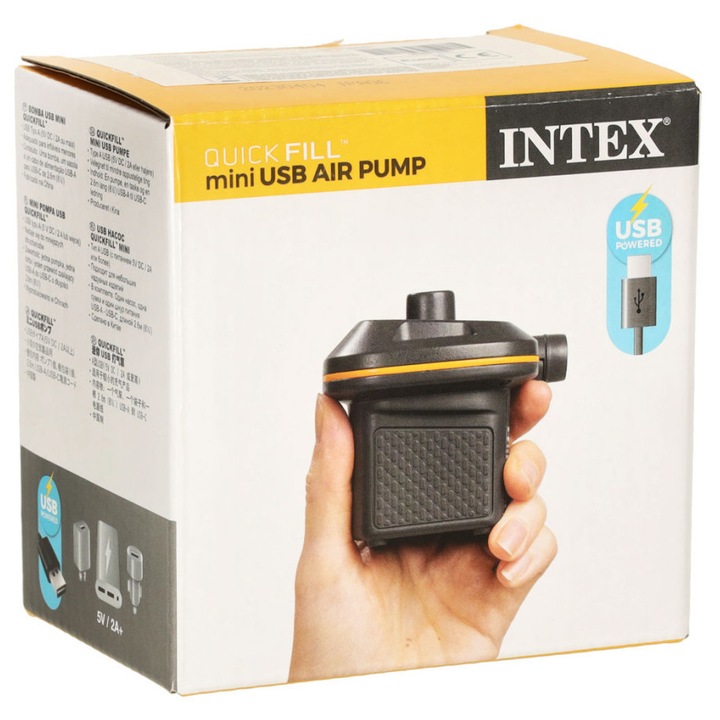 Funix Pompa Pompa electrica de aer pentru produse gonflabile, cu 2 varfuri, USB A ...