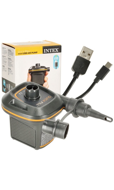 Elektromos légszivattyú felfújható termékekhez, 2 hegyes, USB A 5V DC / 2A INTEX 66635