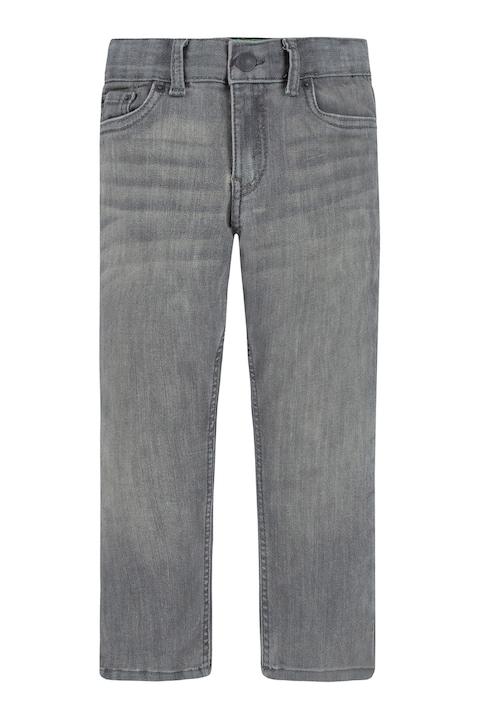 Levi's, Koptatott hatású slim fit farmernadrág, Sötétszürke