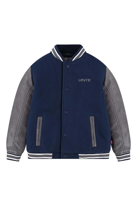 Levi's, Jacheta colleger cu capse, Gri/Bleumarin, 116 CM