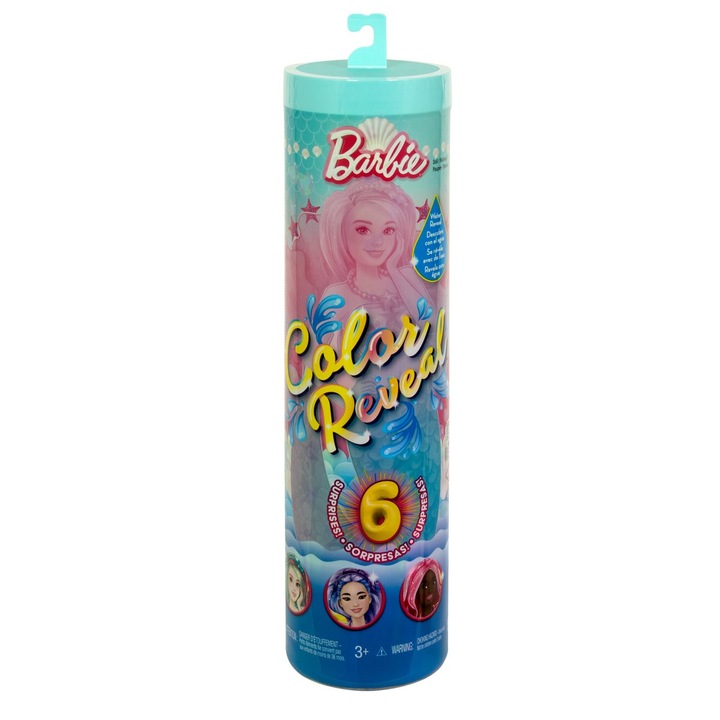 Кукла Barbie, Color Reveal Sea Mermaids Mix Hrk12, изненада, 4 варианта, 30 cm