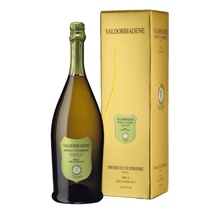 Valdobbiadene Prosecco Superiore DOCG Scudo Verde Millesimato Astucciato, Magnum 1.5 L
