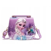 Geanta pentru fete, Printesa Elsa, piele ecologica, purtabila pe umar, violet, 18x15x7cm