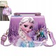 Geanta pentru fete, Printesa Elsa, piele ecologica, purtabila pe umar, violet, 18x15x7cm
