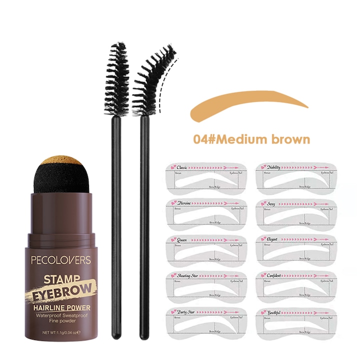 Set stilizare sprancene PECOLOVERS, rezistent la apa, #04