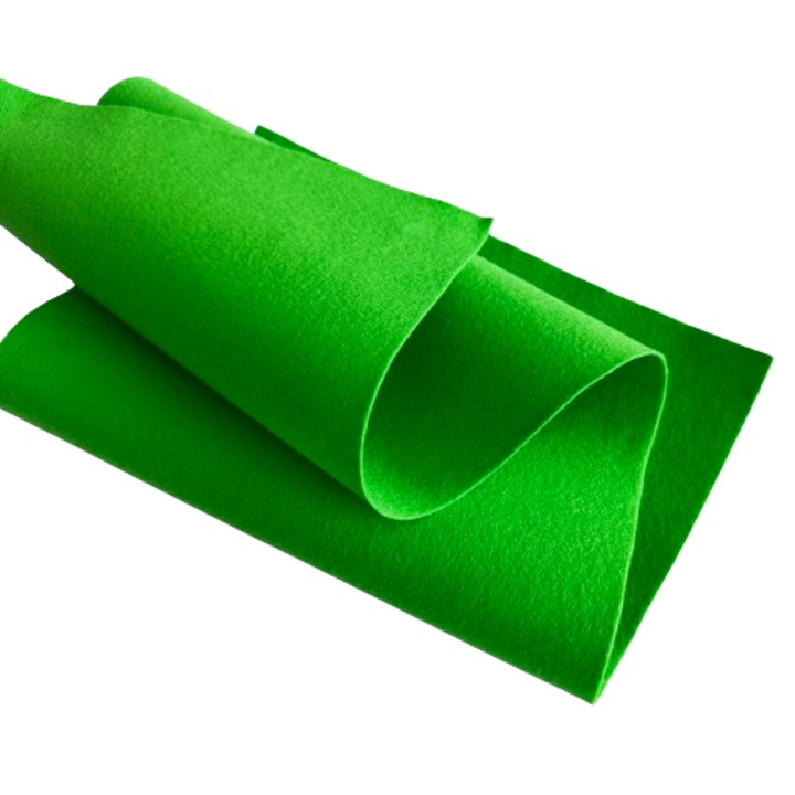 Fetru, pasla moale 1mm 25X55cm, verde mediu