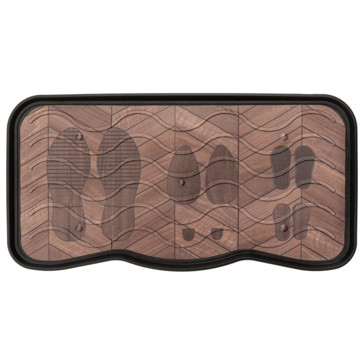 Tava pentru incaltaminte, maro + negru, 2.1 x 38 x 75 cm