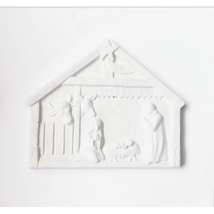 Gipszfigura festéshez - Jézus születése, 20cm x 16cm