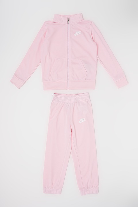 Nike, Trening cu logo Sportswear, Alb/Roz pal