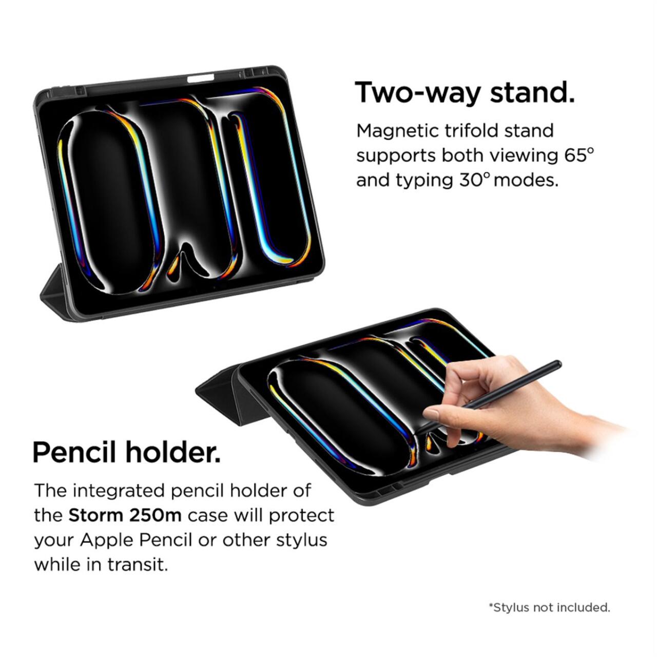 Husa Eiger Storm 250m Stylus compatibila cu iPad Pro 13 (2024) Black
