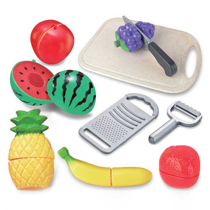 Set Alimente Jucarie, Tocator si accesorii, 16 piese, Folsom, Plastic