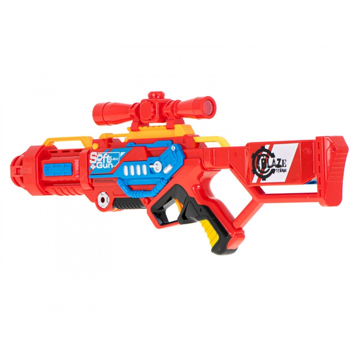 Pistol de jucarie cu 20 gloante din spuma Blaze Storm Red