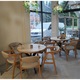 Scaun Dining Slim, Metru Patrat, din lemn masiv de fag, solid si rezistent, cu durata lunga de viata, design Scandinav-Nordic, cu sezut moale si tapitat, model: Nuc - stofa Crem