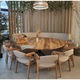Scaun Dining Slim, Metru Patrat, din lemn masiv de fag, solid si rezistent, cu durata lunga de viata, design Scandinav-Nordic, cu sezut moale si tapitat, model: Nuc - stofa Crem