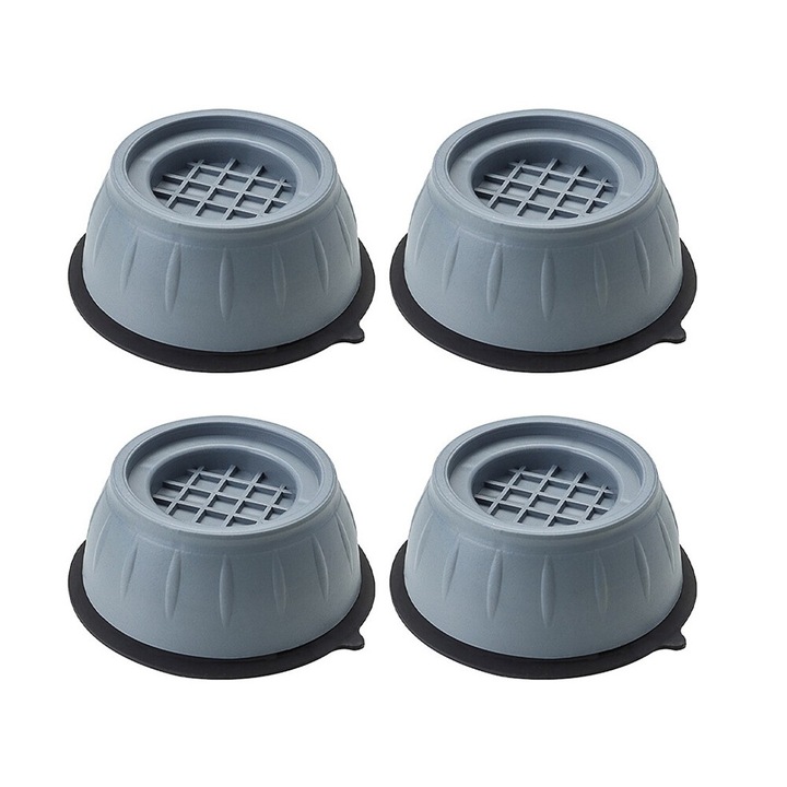 Set 4 bucati, picioare anti-vibratii pentru masina de spalat rufe, Gri