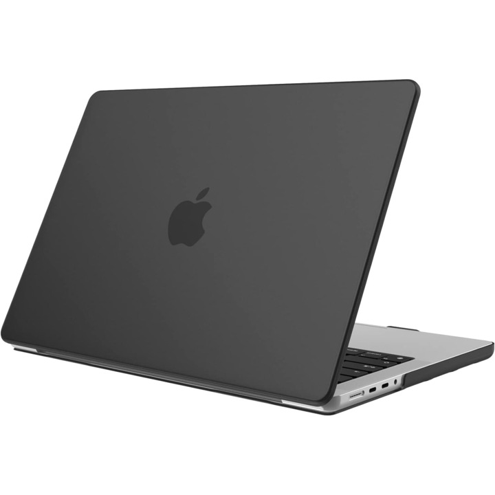 Carcasa pentru Macbook Pro 14 inch 2026 - 2021, M5 - M1 / M5 Pro / M5 Pro Max Hard Shell Frost negru mat