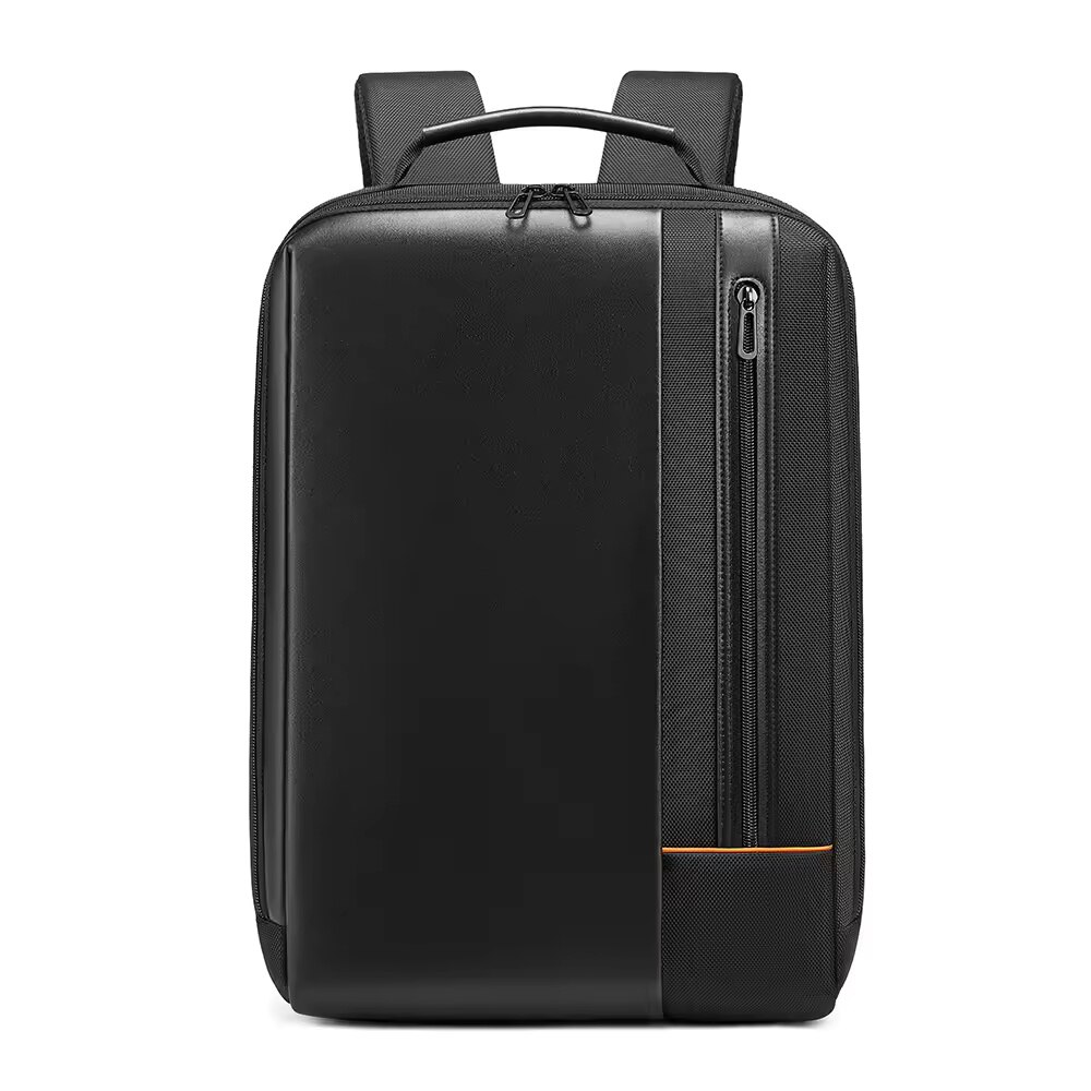 Rucsac laptop 15.6", smart business, impermeabil, cu port de incarcare USB, insertii de piele ecologica, GETICS, 30x15x44 cm, Negru