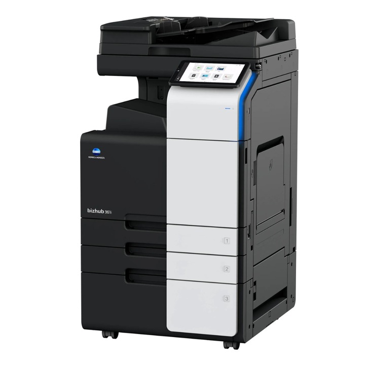 Imprimanta Multifunctionala Konica Minolta Bizhub 361i, A3 + Alimentator Documente DADF + Stand Mobil + Toner