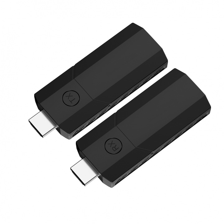 Set adaptoare extender wireless HDMI cu transmitator si receptor, transmisie la 1080p 60hz sau 4K 30Hz