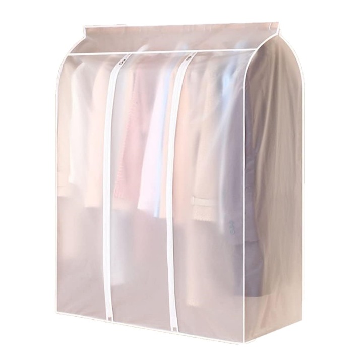 Husa Protectie Haine, pentru Dressing sau Sifonier, Material Premium Impermeabil, 50 x 60 x 150 cm, Alb, CBD CORAL BEST DEALS Alb
