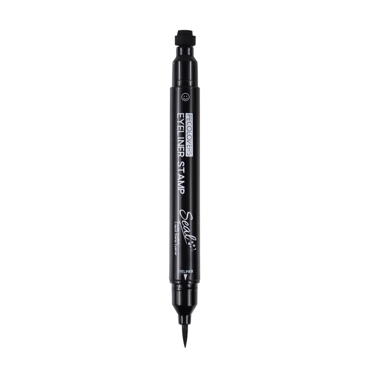 Eyeliner, PECOLOVERS, 2in1, Rezistent la apa, Negru, #06