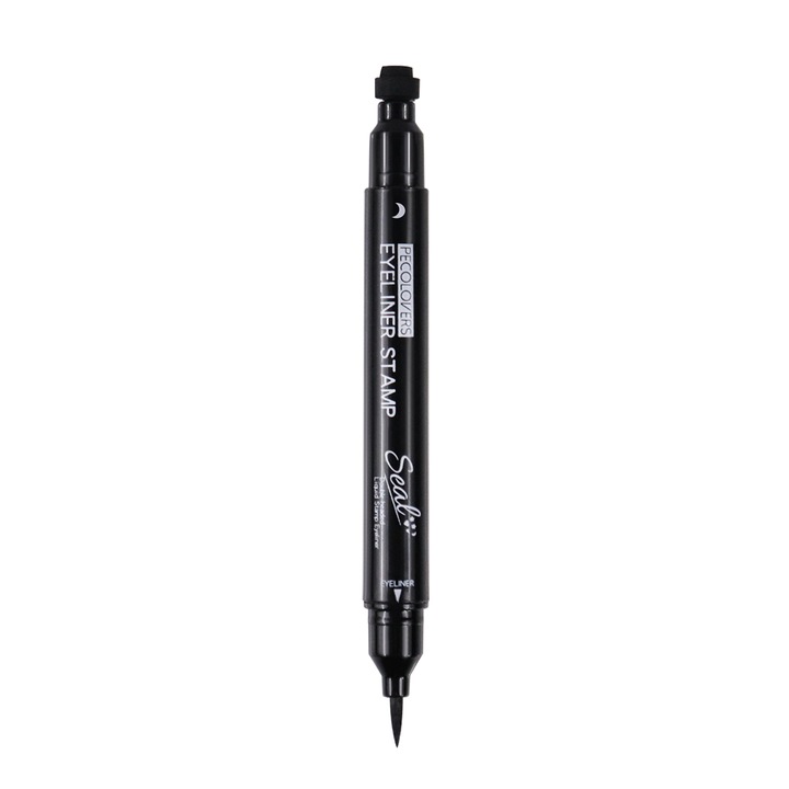 Eyeliner, PECOLOVERS, 2in1, Rezistent la apa, Negru, #05