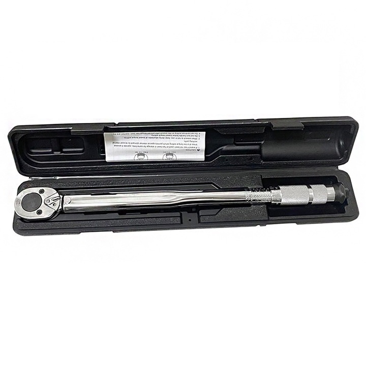 Автоматичен динамометричен ключ 40-210Nm със звуково щракване сребрист в пластмасова кутия