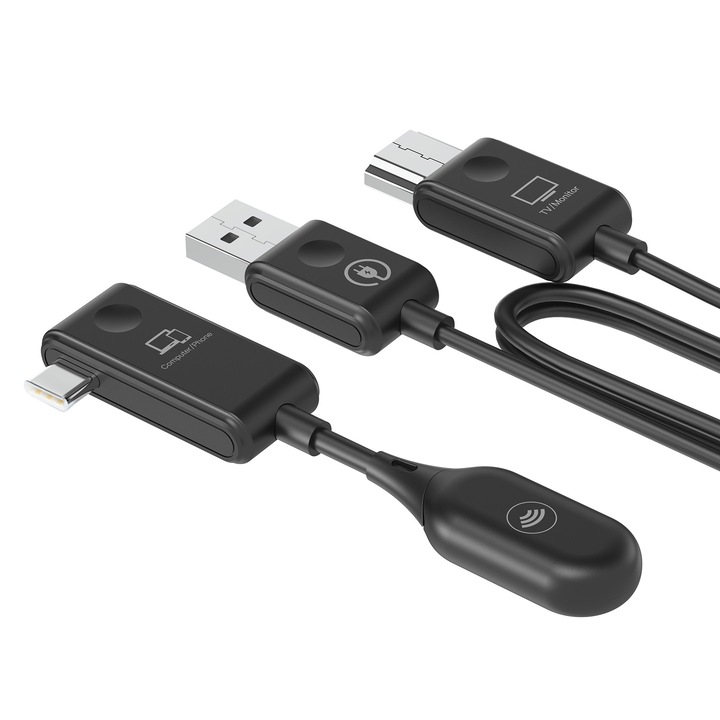 Minix C1 безжичен HDMI предавател и приемник, Full HD 1080P, USB-C, до 50 м, черен
