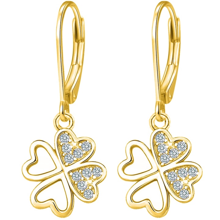 Златни обеци за жени Mennica Bydgosk, английски стил, детелина за жени, сребро 925