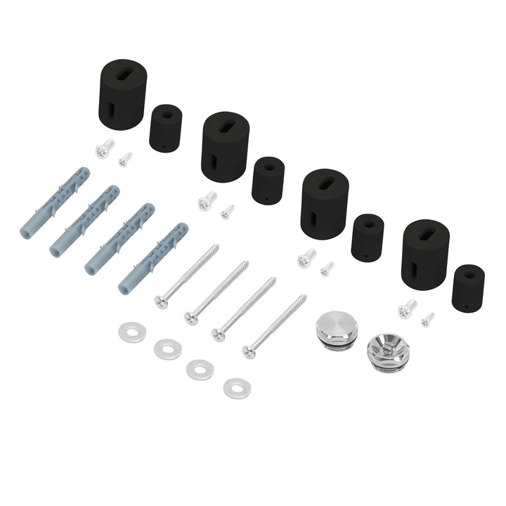 Скоба за стенен монтаж на радиатори LuxeBath, черен мат, за прави модели