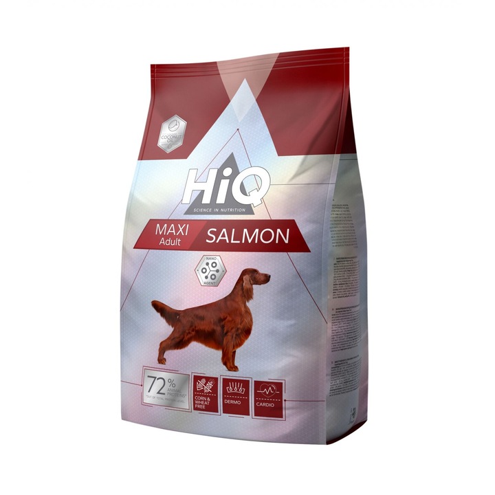 Lazac alapú szárazeledel nagytestű felnőtt kutyák számára, HiQ Maxi Adult Salmon 11 kg