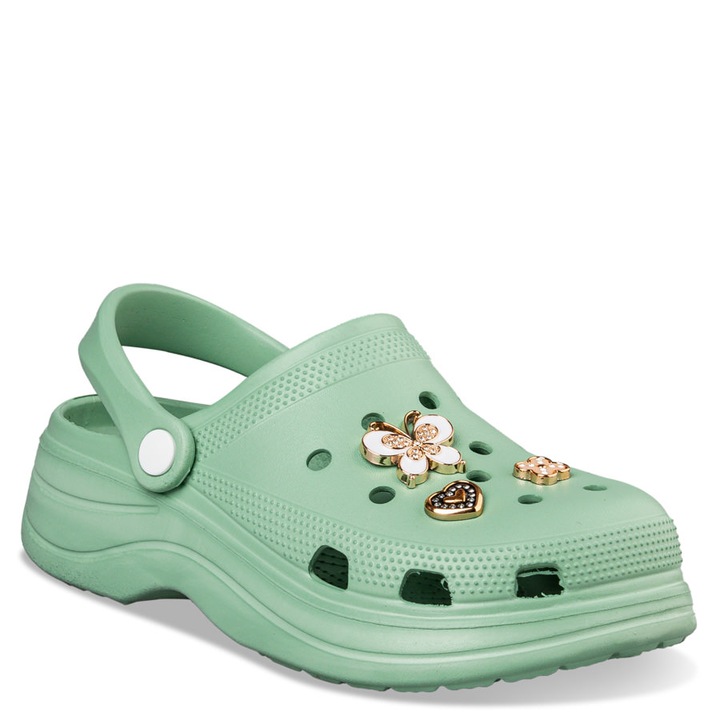 Saboti dama, Poliuretan, Verde, Verde, 39