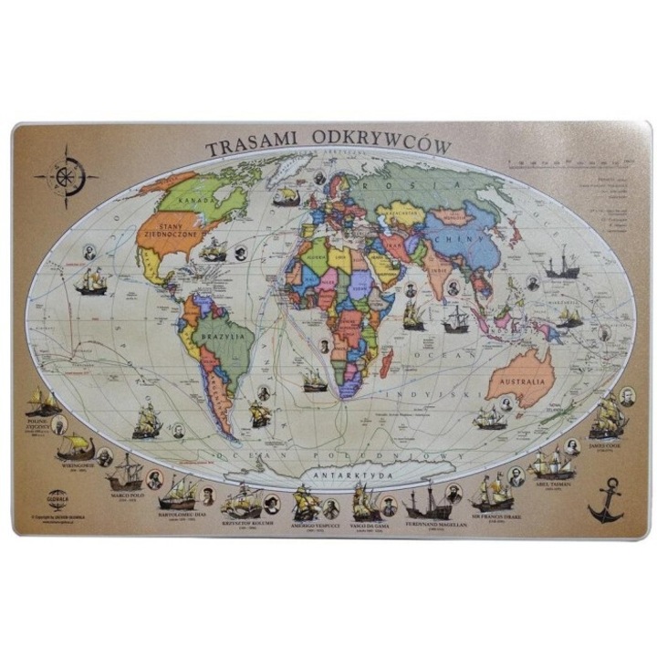 Protectie pentru sertar cu harta exploratorilor, Zachem, antiderapanta, 553x383 mm