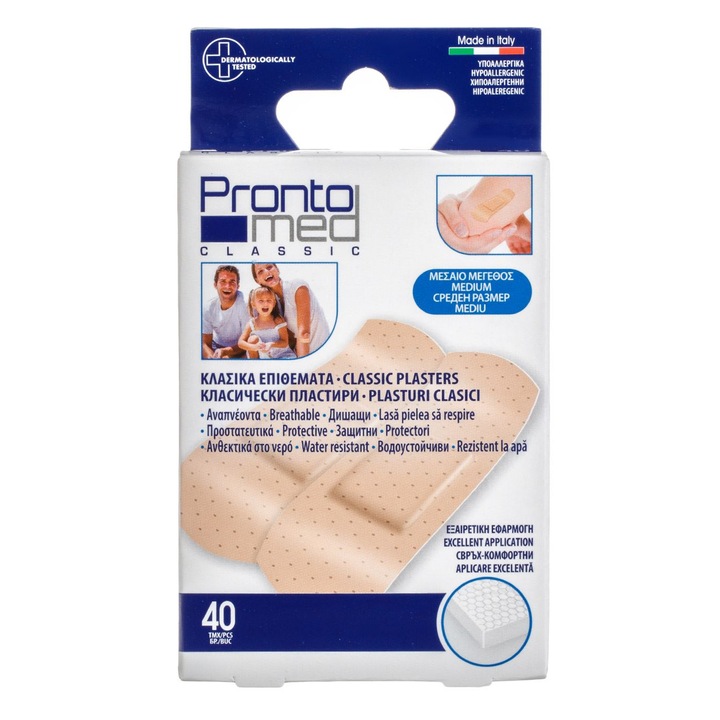 Set 40 plasturi delicati Sensitive de marime mijlocie